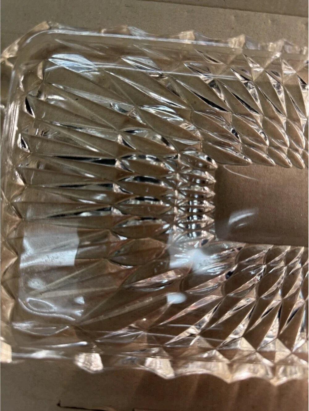 Vintage West German Glass Cake Platter Mid Century 1960-1970 Pressed Glass